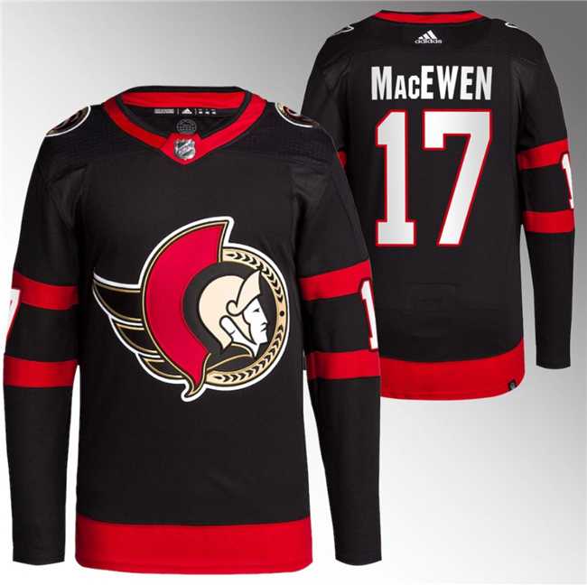 Men%27s Ottawa Senators #17 Zack MacEwen Black Premier Breakaway Stitched Jersey->philadelphia flyers->NHL Jersey